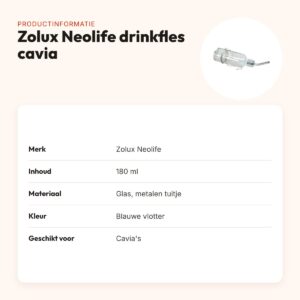 Zolux Neolife drinkfles cavia glas 180 ml – met hartvormige vlotter – productinformatie