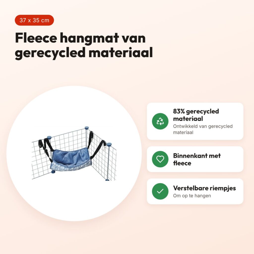 Zolux Neolife hangmat voor cavia's blauw 37 x 35 cm – fleece gevoerd – voordelen