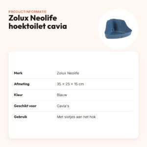 Zolux Neolife hoektoilet cavia blauw 35 x 25 x 15 cm – met slotjes – productinformatie