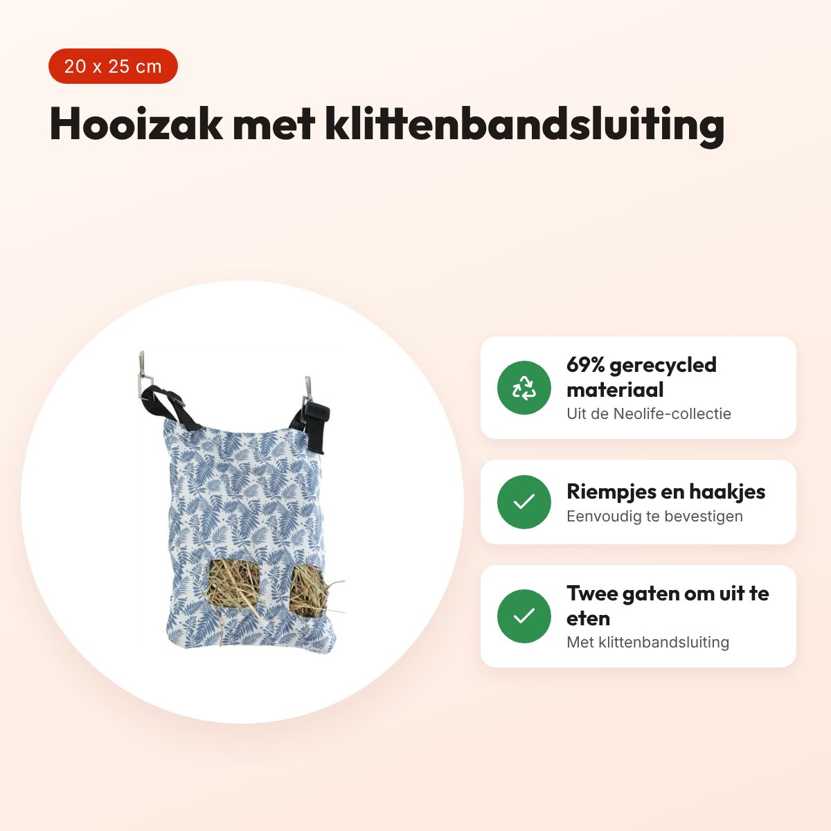Zolux Neolife hooizak cavia blauw 20 x 25 cm – voordelen