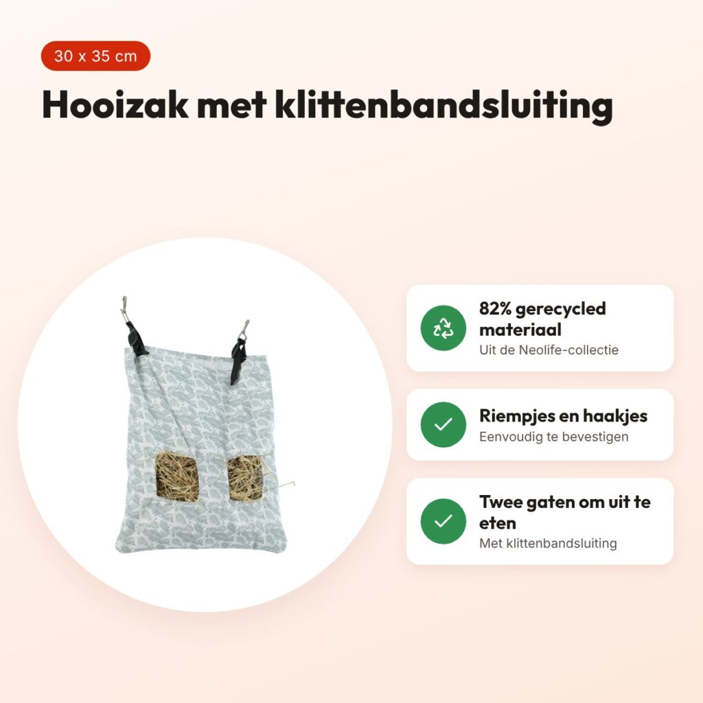 Zolux Neolife hooizak konijn groen 30 x 35 cm – voordelen