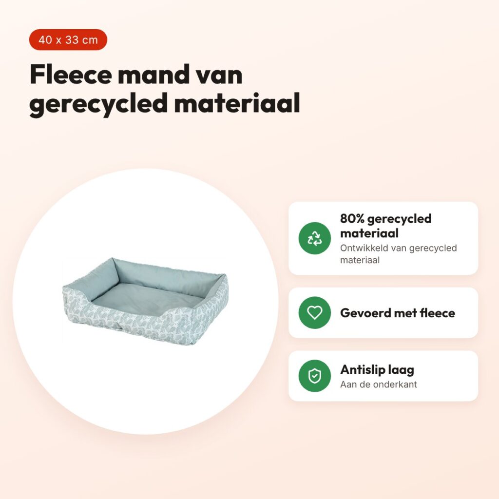 Zolux Neolife mand voor konijnen groen 40 x 33 cm – fleece gevoerd – voordelen