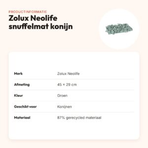 Zolux Neolife snuffelmat konijn groen 45 x 29 cm – antislip – productinformatie