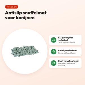 Zolux Neolife snuffelmat konijn groen 45 x 29 cm – antislip – voordelen