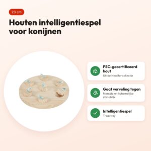 Zolux Neolife treat tray konijn hout 23 cm – intelligentiespel – voordelen