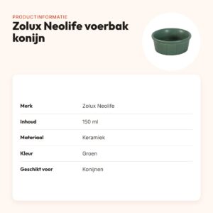 Zolux Neolife voerbak konijn keramiek groen 150 ml – productinformatie