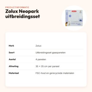 Zolux Neopark cavia uitbreidingsset gaaspanelen 35 x 35 cm – 4 stuks – productinformatie