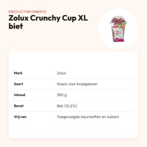 Zolux NMeal Crunchy Cup XL biet 260 g – snack voor knaagdieren – productinformatie