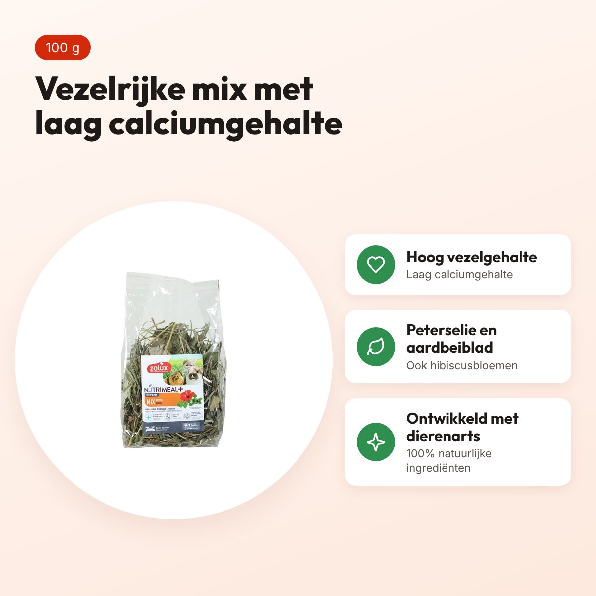 Zolux Nutrimeal Mix Boost 100 g – knaagdieren – voordelen