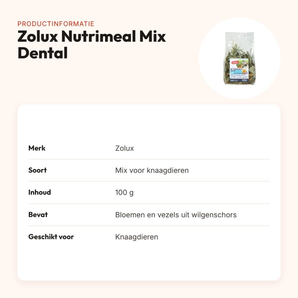 Zolux Nutrimeal Mix Dental 100 g – knaagdieren – productinformatie