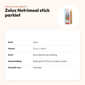 Zolux Nutrimeal stick parkiet rode gierst 110 g – 2 stuks – productinformatie
