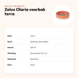 Zolux Olaria voerbak kat keramiek terra 100 ml – 10,3 cm – productinformatie