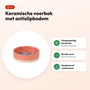 Zolux Olaria voerbak kat keramiek terra 100 ml – 10,3 cm – voordelen