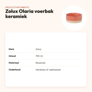 Zolux Olaria voerbak keramiek beige 750 ml – rond – productinformatie