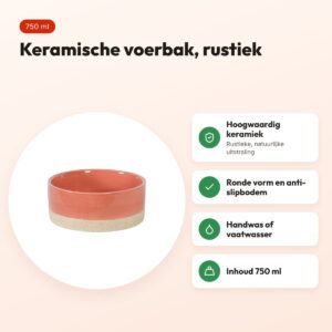 Zolux Olaria voerbak keramiek beige 750 ml – rond – voordelen