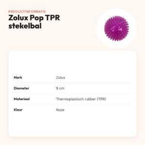 Zolux Pop TPR stekelbal roze 8 cm – hondenspeelgoed – productinformatie