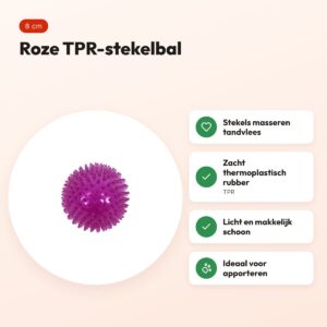Zolux Pop TPR stekelbal roze 8 cm – hondenspeelgoed – voordelen