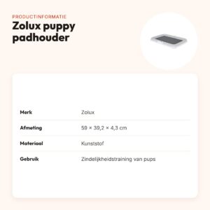 Zolux puppy padhouder 59 x 39 cm – kunststof, voor zindelijkheidstraining – productinformatie