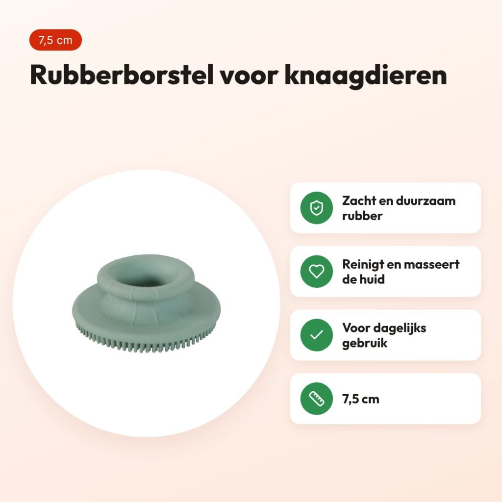 Zolux rubberborstel voor knaagdieren 7,5 cm – voordelen