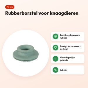 Zolux rubberborstel voor knaagdieren 7,5 cm – voordelen