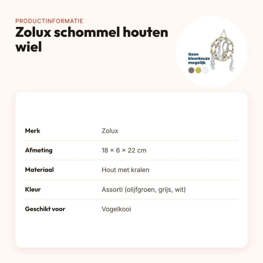 Zolux schommel houten wiel met kralen 18 x 6 x 22 cm – assorti – productinformatie