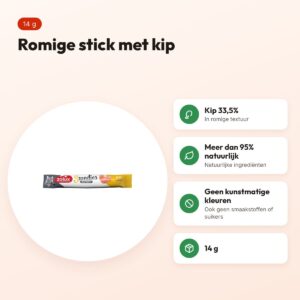 Zolux Sweeties Expert Creamy Stick kattensnack kip 14 g – voordelen