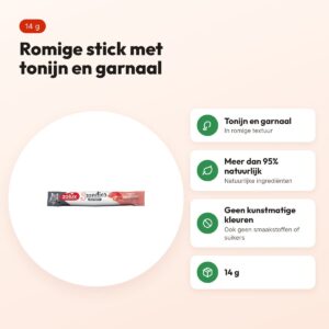 Zolux Sweeties Expert Creamy Stick kattensnack tonijn en garnaal 14 g – voordelen