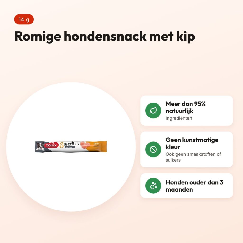 Zolux Sweeties Expert Creamy Stick kip 14 g – romige hondensnack – voordelen