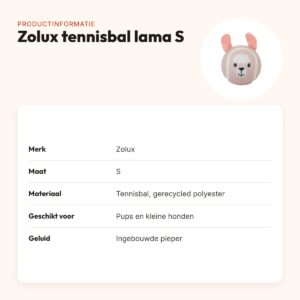 Zolux tennisbal lama S 4,6 cm – hondenspeelgoed met pieper – productinformatie