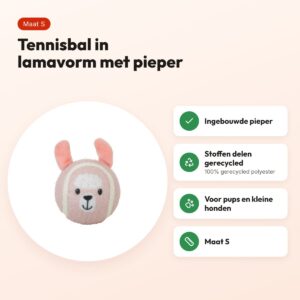 Zolux tennisbal lama S 4,6 cm – hondenspeelgoed met pieper – voordelen