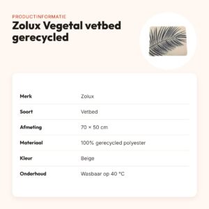 Zolux Vegetal vetbed gerecycled beige 70 x 50 cm – sneldrogend, antislip – productinformatie