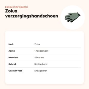 Zolux verzorgingshandschoen voor knaagdieren siliconen – rechterhand – productinformatie